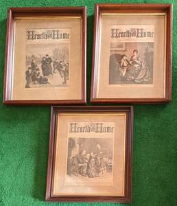 lot 261 image: Three Antique Framed Hearth & Home Newspaper Covers