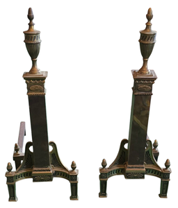 lot 301 image: Decorative Vintage Fireplace Andiron Log Holders