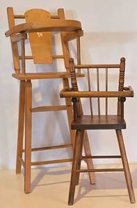 lot 303 image: Pair of Sweet Vintage Doll High Chairs