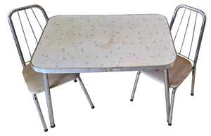 lot 310 image: Adorable Vintage Formica-Topped Childs Table & Chair Set