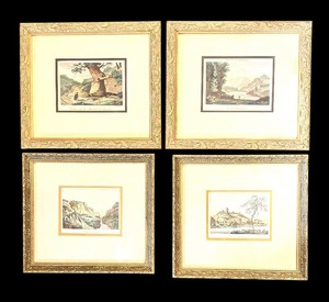 lot 400 image: Four Vintage Lithograph or Copper Engraving Framed Prints