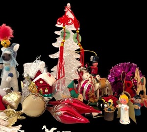 lot 398 image: Christmas Decor including Tree, Ornaments, Stockings and More