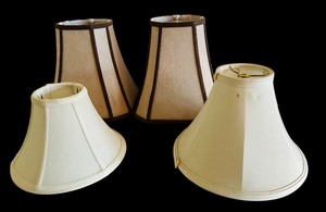 lot 380 image: Four Lampshades in Tan  Brown and Off White