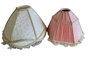 lot 384 image: Pretty Whimsical Lamp Shades in Pink and Light Green