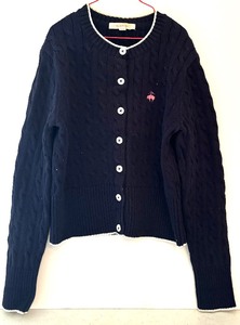 lot 420 image: Adorable Button Down Navy Blue Sweater by Brooks Brothers with White Trim