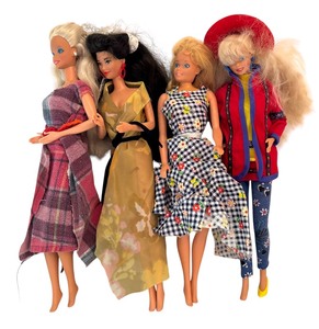 lot 419 image: Vintage Barbie Dolls in Plaid, Sundress, Party and More
