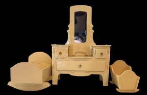 lot 416 image: Adorable Doll Furniture Including Dresser and Two Beds (Small and Large)