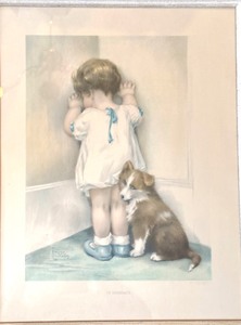 lot 406 image: Vintage Pair of Artwork by Bessie Pease Gutmann Including In Disgrace and The Reward