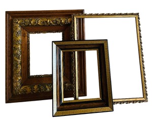 lot 434 image: Three Vintage Wood Frames, No Glass