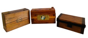 lot 350 image: Three Wood Storage Boxes