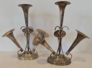 lot 338 image: Antique Silver Plated Epergne Pair