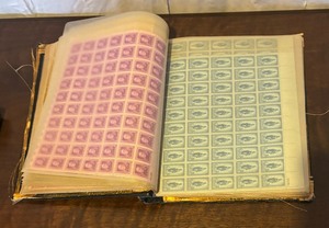 lot 449 image: Vintage Postage Stamp Album with Stamps