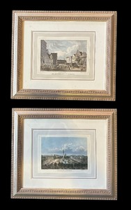 lot 492 image: Two Vintage Stuttgart and Hamburg Motif Etching Prints
