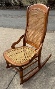 lot 518 image: Vintage Caned Seat Rocking Chair