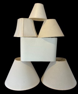 lot 511 image: Six Neutral Colored Lampshades