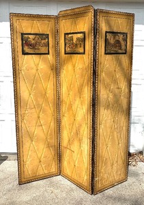 lot 531 image: Decorative Vintage Three Panel Screen