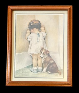 lot 563 image: In Disgrace Framed Print by Bessie Pease Gutmann