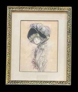 lot 565 image: Steamer Hat Lady Framed Print