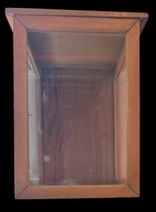 lot 413 image: Vintage Wood Shadow Box For Doll Display with Three Glass Sides