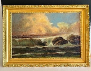 lot 549 image: Pretty Scenic Print in Gold Ornate Frame