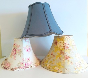 lot 470 image: Three Pretty Lampshades in Blue and Florals