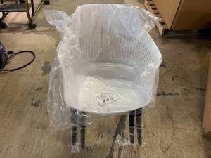 lot 2 image: 2 CangLong Modern, Hollow Back Plastic Arm Chair for Kitchen