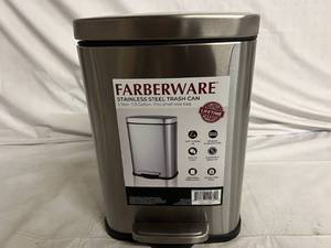 lot 10 image: Farberware Stainless Steel 5L Trash Can