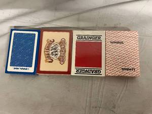 lot 85 image: 4 Custom Playing Card Decks (Grainger, U-Haul, Pan-Am)