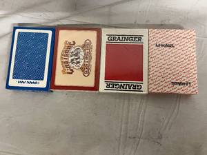 lot 86 image: 4 Custom Playing Card Decks (Grainger, U-Haul, Pan-Am)