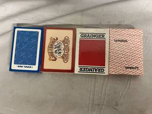 lot 88 image: 4 Custom Playing Card Decks (Grainger, U-Haul, Pan-Am)