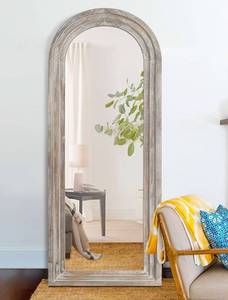 lot 26 image: Trvone Arched Full Length Mirror Solid Wood Frame