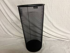 lot 111 image: Black Metal Mesh Office Waste Bin
