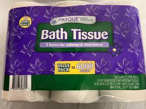 lot 241 image: 2 x 12 Packs of Pasque 2-Ply Bath Tissue