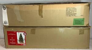 lot 40 image: Set of 2 Artificial Christmas Trees - 7ft and 7.5 ft Alberta Spruce