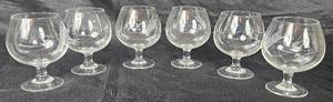 lot 32 image: Vintage Sasaki Etched Bamboo Brandy Glasses - Set of 6
