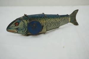 1936 Marx Toys USA Tin Windup Mechanical Fish