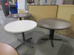 lot 228 image: HERMAN MISC. ROUND CAFE TABLES