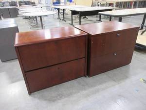 lot 196 image: LATERAL FILE CABINETS BY NATIONAL FURNITURE