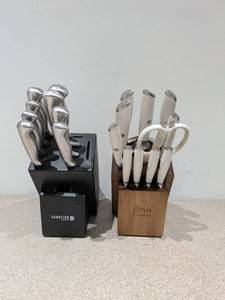 lot 104 image: 2 ASSORTED KNIFE SETS ( CANGSHAN  SABATIER )