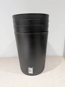 lot 103 image: 4 NEW MS 5G BLACK MATTE SOLID TRASH CANS