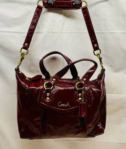 lot 3 image: Coach Ashley Satchel-Red Patent Leather