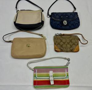 lot 24 image: 5x Coach PouchesWristlets