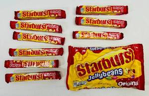 lot 38 image: 9 Starburst & 1x 14oz Starburst JellyBeans