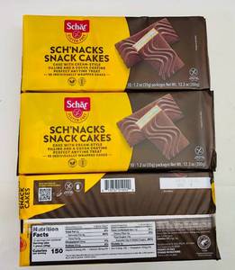 lot 84 image: 3x 10-1.2oz pkgs Schnacks Snack Cakes-Gluten Free-32025