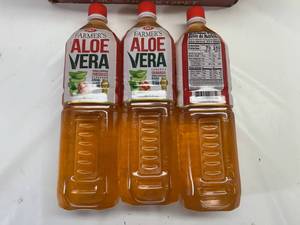 lot 267 image: LL. 3x 1.58qt OKF Farmers Aloe Vera-Pomegranate Flavored