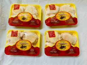 lot 158 image: G. 4x 1.6lbs(avg wt) Chicken Thighs-Gerber Amish Farms