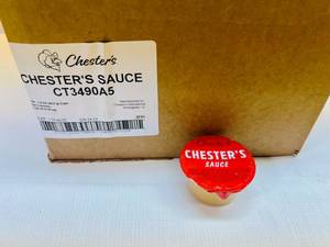 lot 389 image: 100x 1.5oz Chesters Sauce