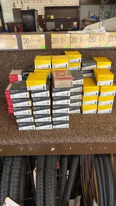 lot 142 image: Collection of Bicycle Tire Tubes with Mixed Sizes and Valves