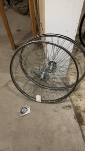 lot 131 image: Set of 2 Coaster Brake Bicycle Wheels
