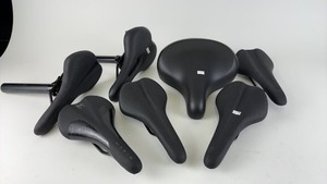 lot 534 image: Set of 7 Assorted Bicycle Saddles with Seat Posts